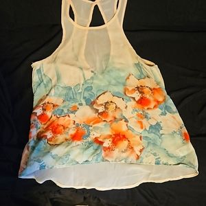 See through Papaya Tank top Small
